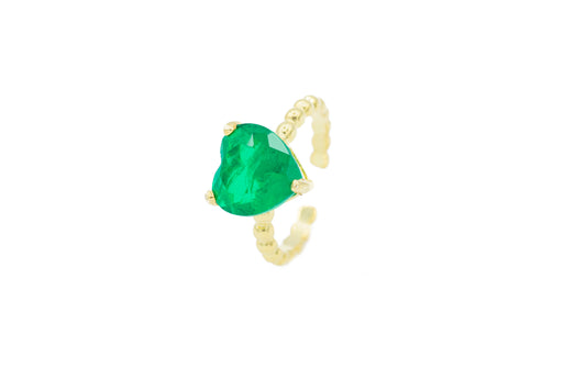 Anello pietra smeraldo cuore