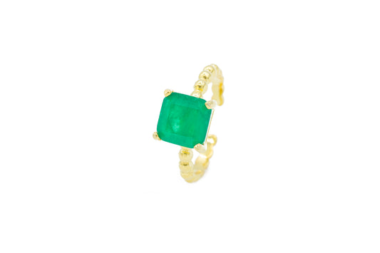 Anello pietra smeraldo quadrata