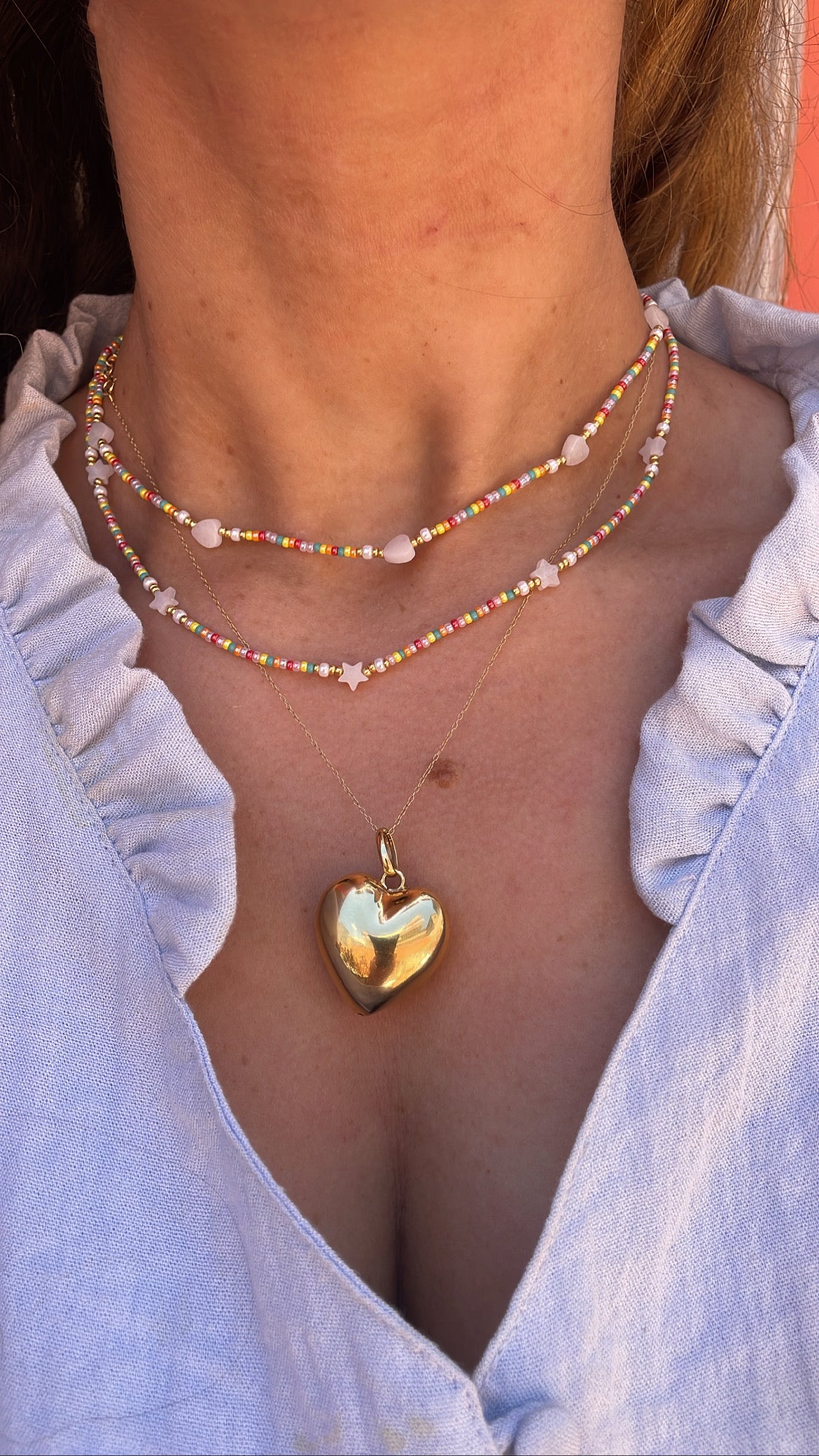 Perline necklace con cuore o stella