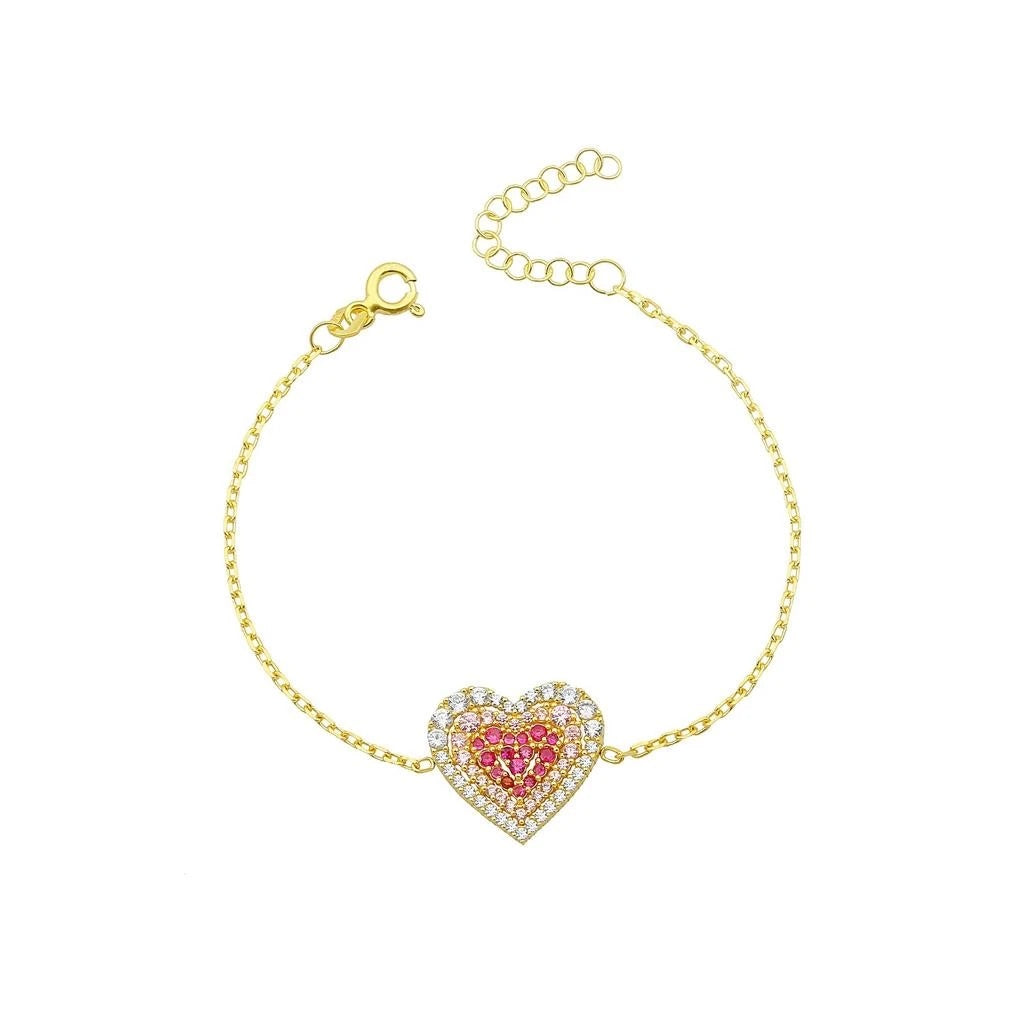 Heart pave’ bracelet